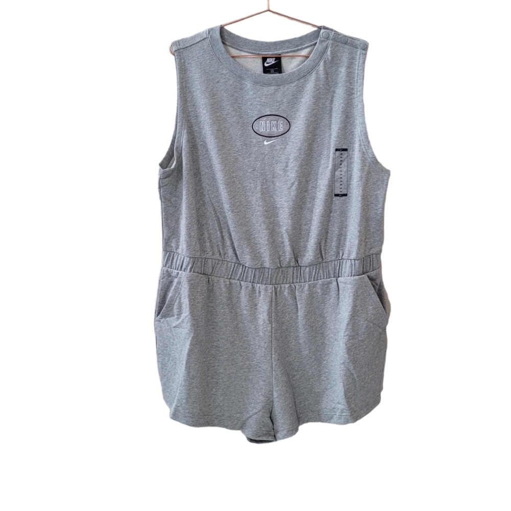 NIKE Sportswear Grey Standard‎ Fit Varsity Sleeveless Romper Size 2X